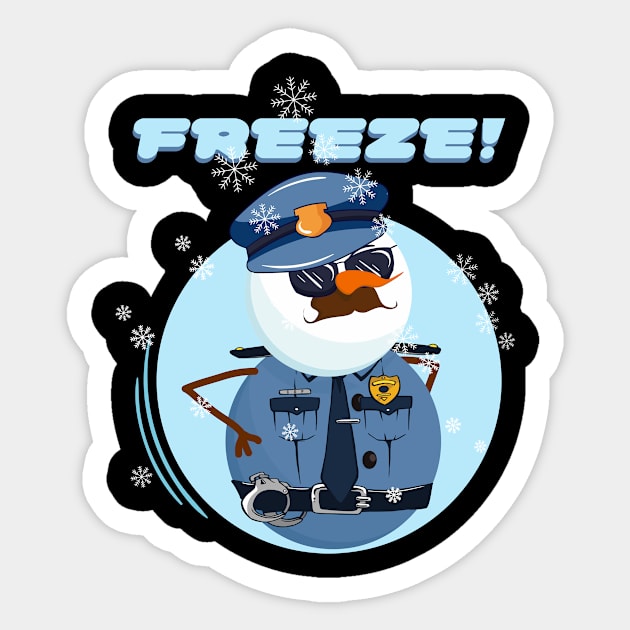 Snowman Snowmen Police Cop Freeze Sticker by Print-Dinner